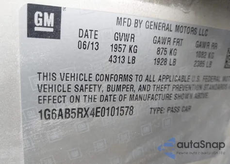 2014 Cadillac Ats Luxury z USA, uszkodzony, nr VIN 1G6AB5RX4E0101578